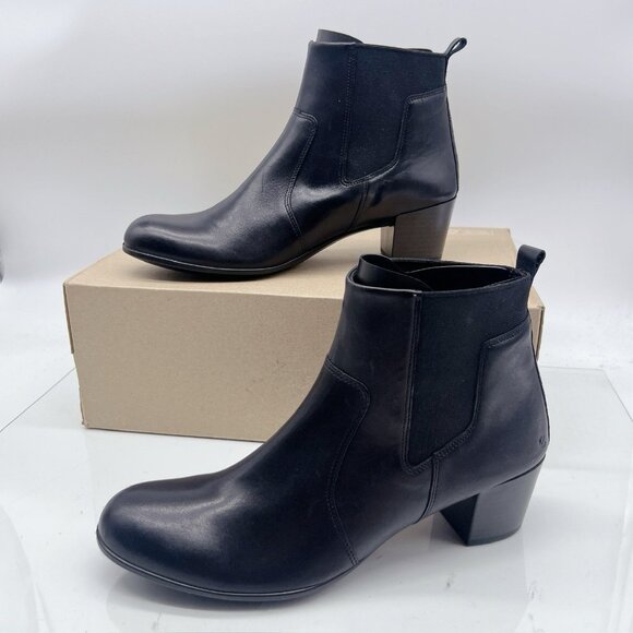 Ecco Shape 35 Black Leather Chelsea Boots Low Heel Womens EU 39 US 8- 8.5 - Picture 6 of 11